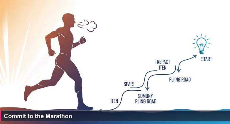 A determined marathon runner at dawn in Iten, Kenya, symbolizing the start of a tech career journey on the Silicon Savannah.