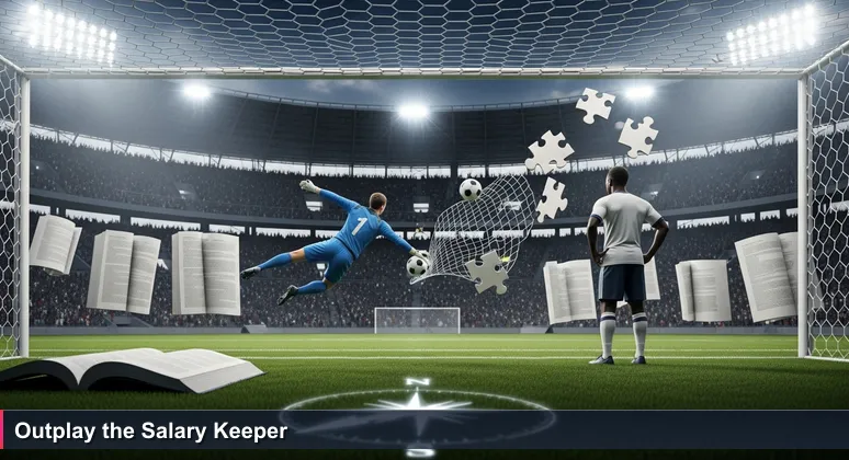 A digital illustration of a penalty shootout in a Nairobi stadium, representing strategic salary negotiation in Kenya's AI job market for 2026.