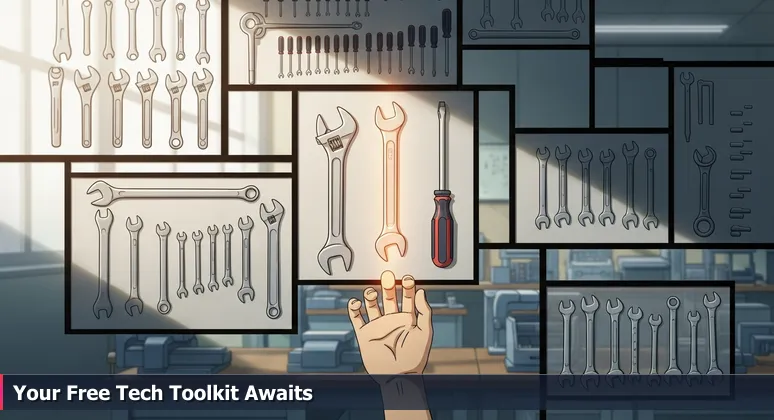 A close-up of a hand reaching towards a wall of modern tools in a community workshop, symbolizing free access to tech training in Round Rock.