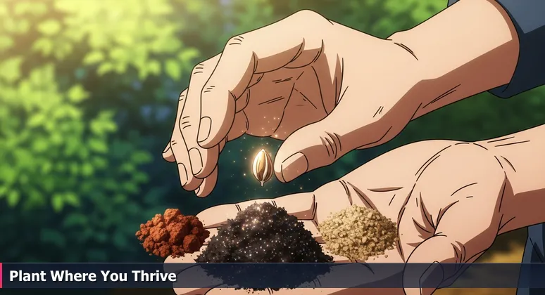 Gardener's hands holding a seed over clay, loam, and potting soil, symbolizing the choice of Detroit's best tech coworking spaces for startups.