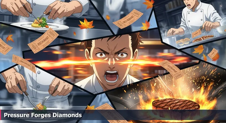 A bustling commercial kitchen with chefs focused on preparing orders under pressure, symbolizing the execution of Cincinnati's top AI startups in 2026.