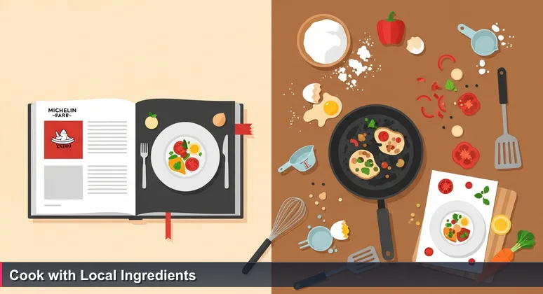 An open cookbook displays a perfect dish image beside a chaotic kitchen counter with burnt food and scattered ingredients, symbolizing the gap between AI theory and practice in Italy.