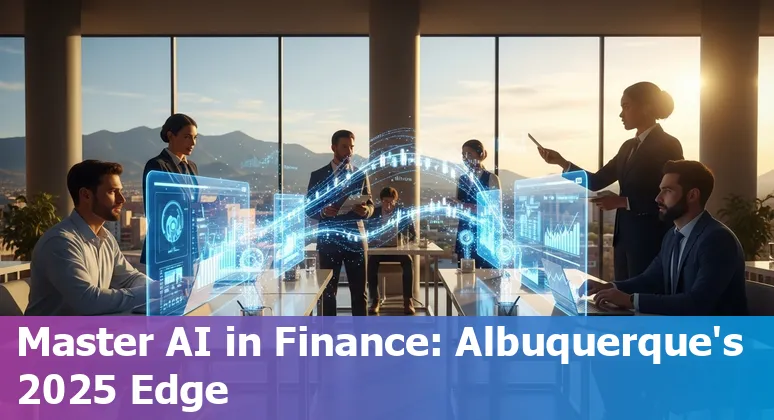 Finance professional using AI tools in an Albuquerque, New Mexico office in 2025