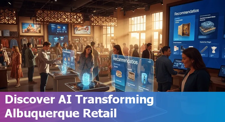 AI technology enhancing retail industry in Albuquerque, New Mexico, with diverse applications from personalized service to inventory optimization.