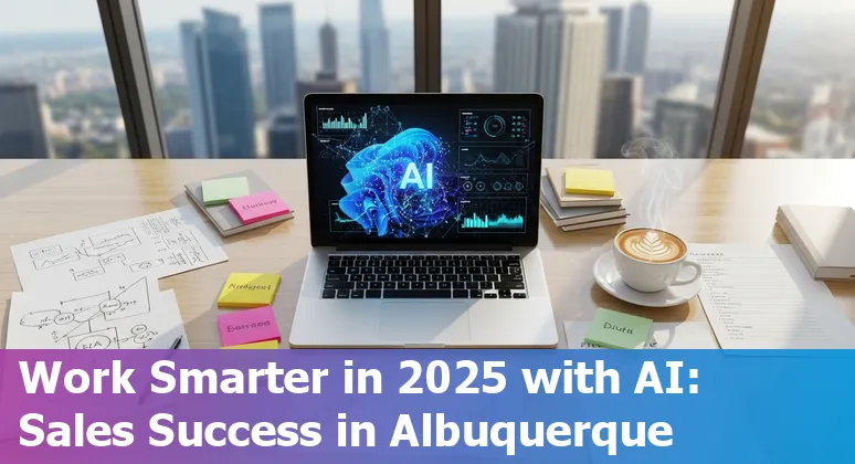 Sales professional using AI tools on laptop in Albuquerque, New Mexico
