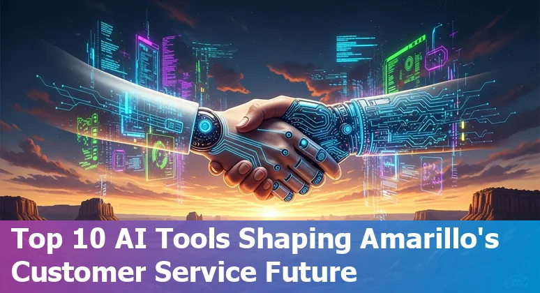 Illustration showing top AI customer service tools used by Amarillo professionals in 2025