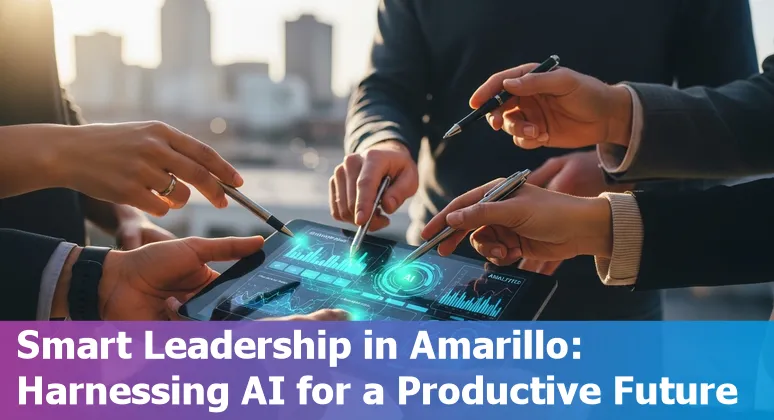 AI leadership professionals in Amarillo, Texas using AI digital assistant Emma to boost city productivity