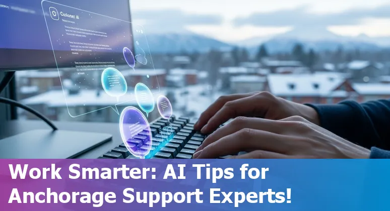 Customer support professional using AI prompts on a computer in Anchorage, Alaska, 2025