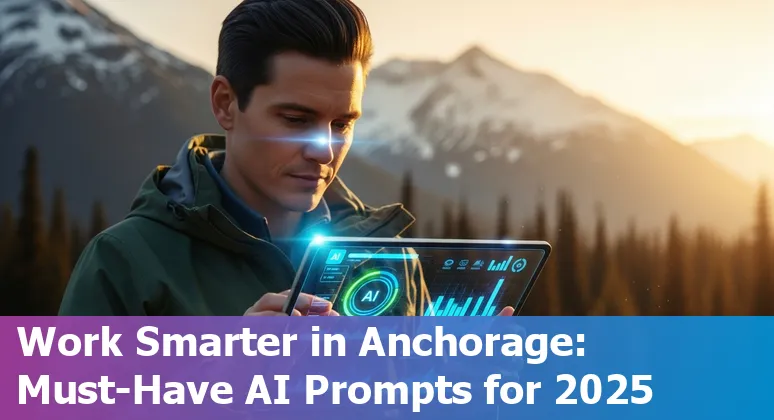 Marketing professional using AI tools in Anchorage, Alaska office setting in 2025