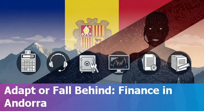 Andorra bank employee using AI tools with advisor guiding a client across a digital dashboard