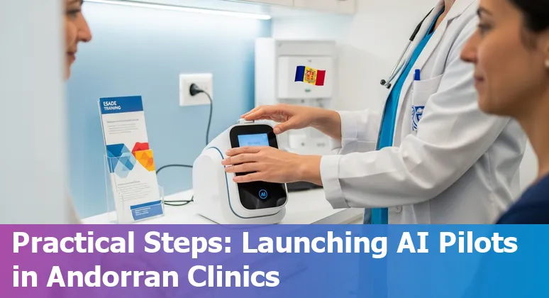 Healthcare AI roadmap and conference map for Andorra in 2025 with Esade and Andorra Business logos in Andorra