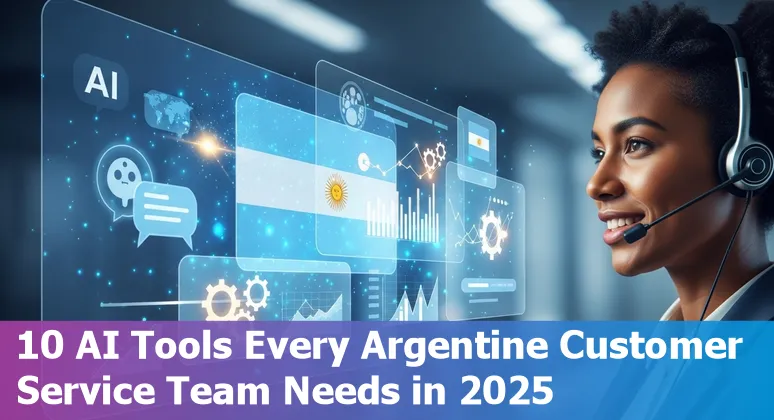 Argentine customer service team using AI tools: WhatsApp, Shopify, and dashboard analytics on screen.