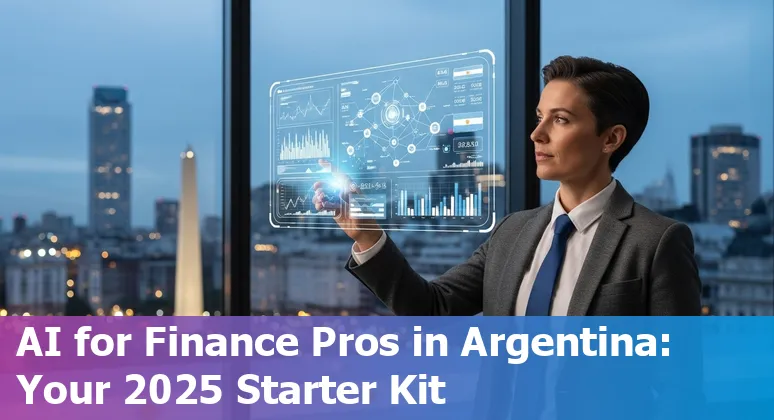 Finance professional using AI tools in Argentina, Buenos Aires office scene, 2025