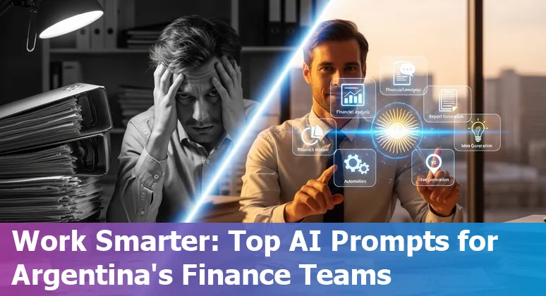 Finance professional in Argentina using AI prompts on a laptop to review cash forecasts and AR aging reports.