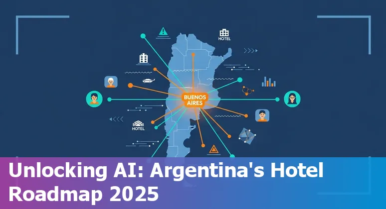Cover image: AI in hospitality 2025 guide with Buenos Aires hotel scene, Argentina