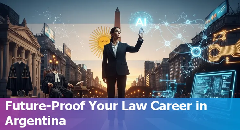 Argentine lawyer using AI tools with Buenos Aires skyline, Argentina