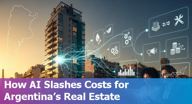 Real estate team reviewing AI building-management dashboard in Buenos Aires, Argentina