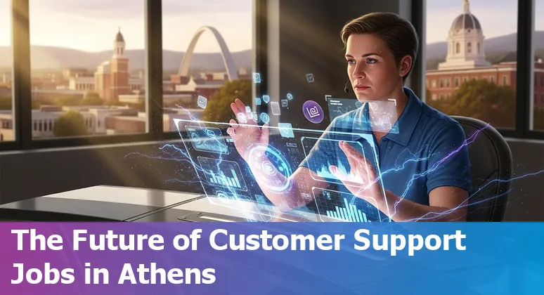 Customer support agent working alongside AI technology in Athens, Georgia, US in 2025