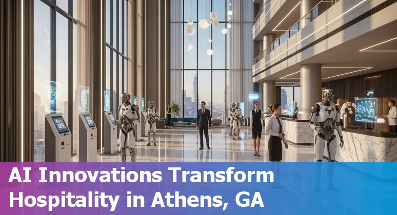 AI technology enhancing hospitality efficiency in Athens, Georgia, US hotel lobby