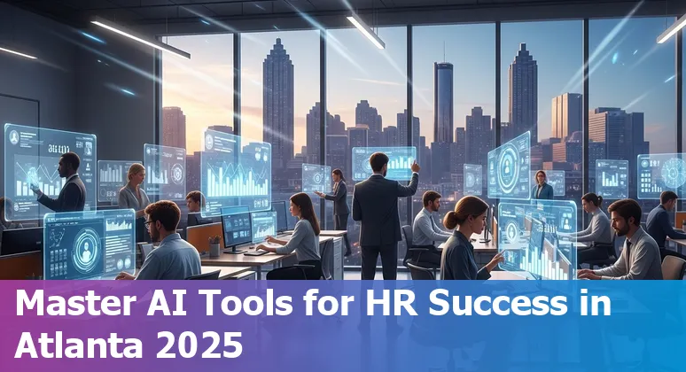 HR professional using AI tools at a modern office in Atlanta, Georgia, in 2025