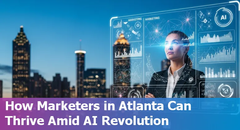 Marketing professional analyzing AI-driven campaign data in an Atlanta, Georgia office in 2025