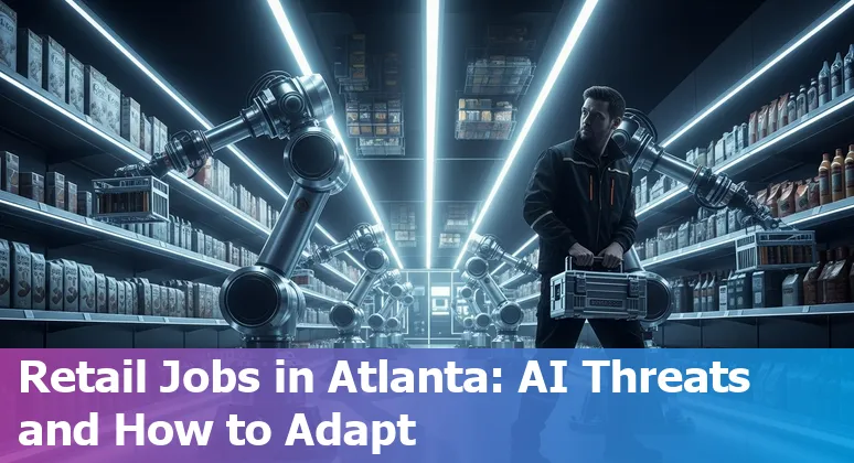 AI technology impacting retail jobs in Atlanta, Georgia with cashiers and warehouse workers adapting