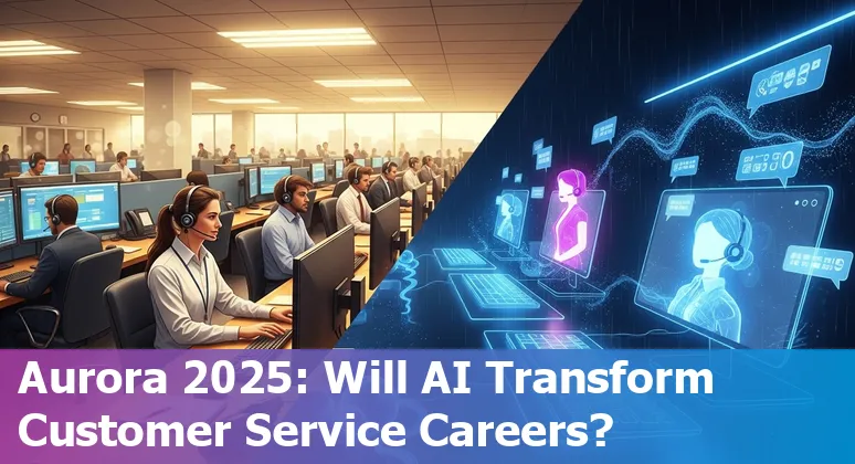 Customer service interaction in Aurora, Illinois showing AI and human collaboration in 2025