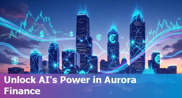 AI technology visual with financial data charts representing financial services in Aurora, Illinois