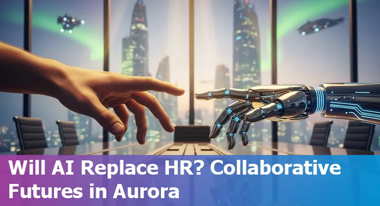 AI transforming HR jobs in Aurora, Illinois with futuristic technology and local work environment
