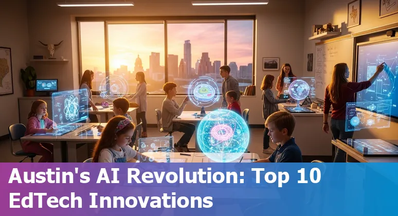 Students using AI-powered learning tools in an Austin, Texas classroom
