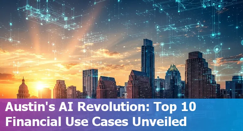 AI concept illustration showing financial data analytics with Austin cityscape in background