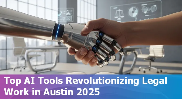 Graphic showing top AI tools for legal professionals in Austin, Texas in 2025