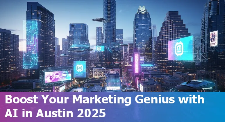 Austin marketing professional using AI-powered tools on a laptop in 2025