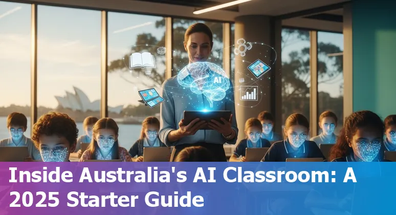 Students and teacher using AI tools in a classroom in Australia, 2025 — AI in Australian education