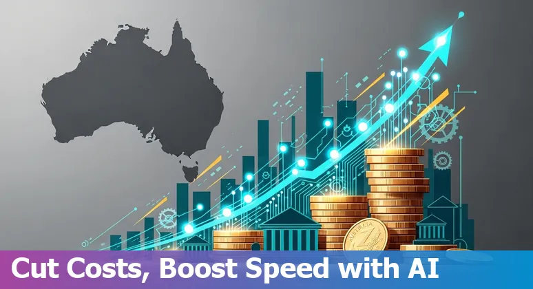 Illustration of AI improving efficiency for financial services companies in Australia