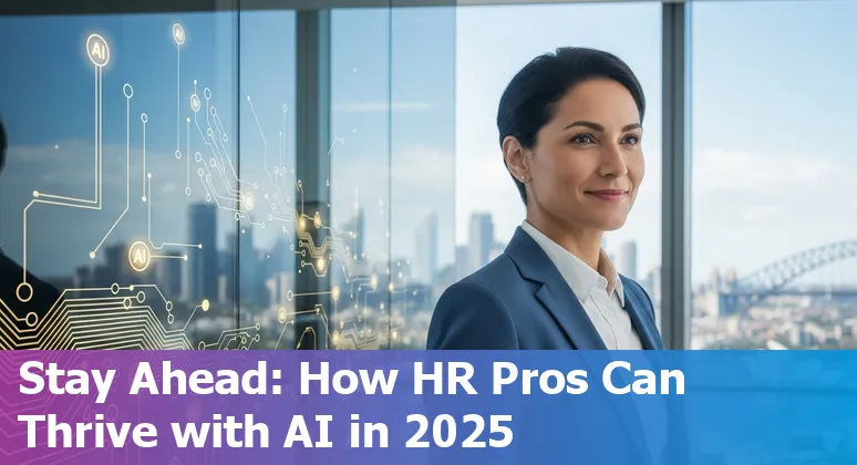 HR professional using AI tools in an Australian office, showcasing HR and AI in Australia 2025