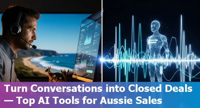 Collage of logos: ChatGPT, Gong, Clari, Lavender, Fireflies, ZoomInfo, Lyne.ai, Salesforce Einstein, Copy.ai, Zapier and Xero with Australian flag accent.