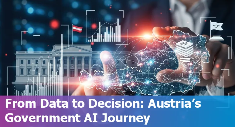 Overview of AI in the Austrian government in 2025 showing EU AI Act timeline, pilots, and infrastructure in Austria.