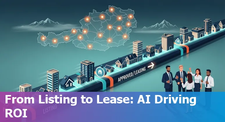 AI dashboard for Austrian real estate showing cost savings and efficiency metrics in Austria