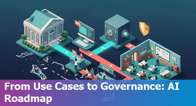 Illustration of AI applications in Bahamas financial services (2025) showing Nassau banking operations, compliance and robo-advisors