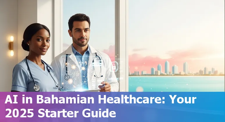 AI in healthcare overview with The Bahamas flag and Nassau skyline, 2025 workshop context