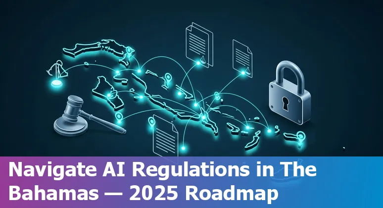 Legal professional using AI tools with Bahamas skyline in background — guide for The Bahamas in 2025