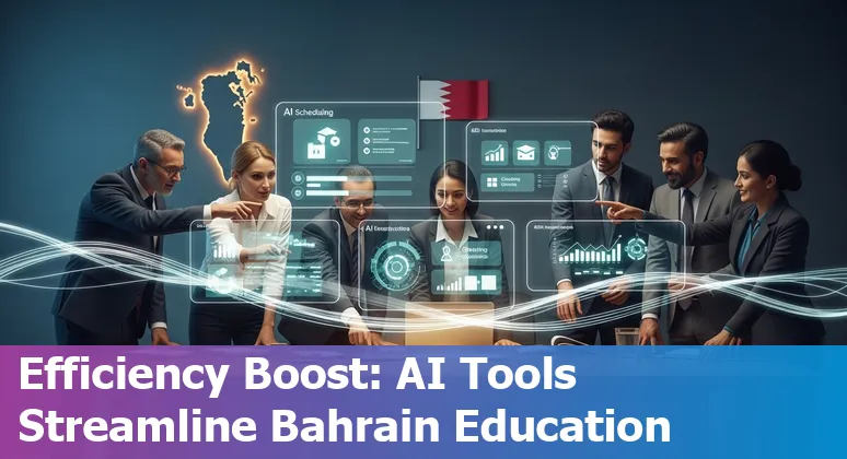 Education company staff using AI dashboard in Bahrain office — cutting costs and improving efficiency in Bahrain