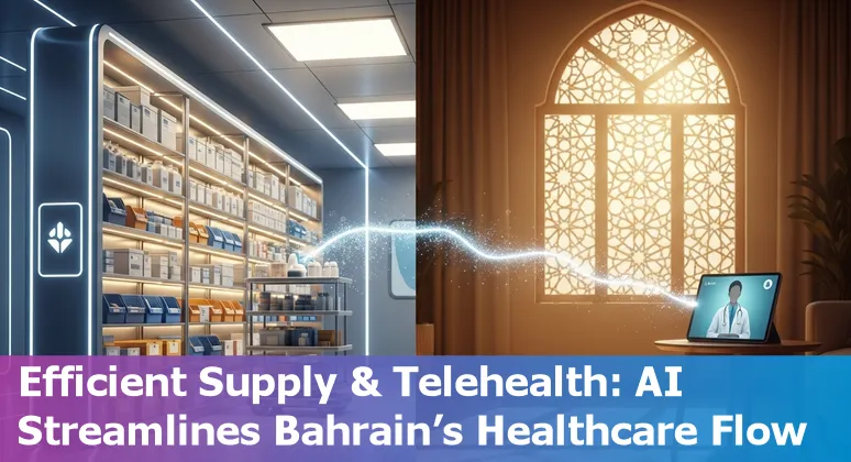 Healthcare AI dashboard showing cost savings and efficiency gains for hospitals in Bahrain