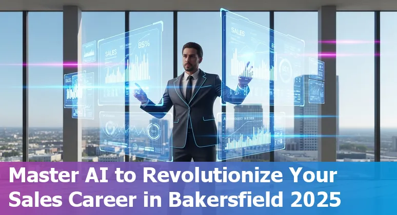 Sales professional using AI sales tools on a laptop in Bakersfield, California in 2025