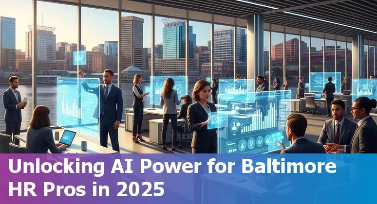 HR professional using AI technology in Baltimore, Maryland office in 2025