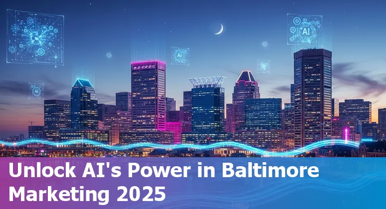 Marketing professional using AI tools in Baltimore, Maryland, US headquarters office in 2025