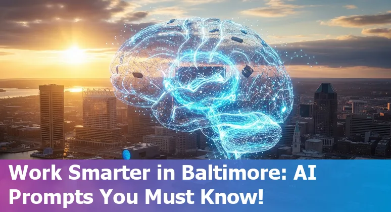 Marketing professional in Baltimore using AI tools on a laptop