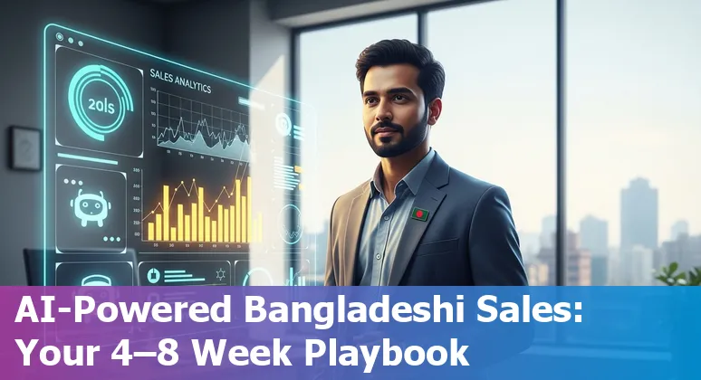 Sales professional using AI tools on laptop in Dhaka, Bangladesh — 2025 guide