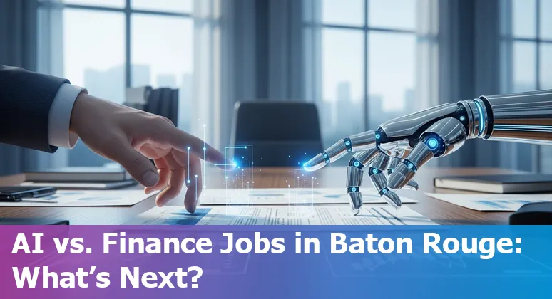 Financial services professionals working with AI tools in Baton Rouge office setting